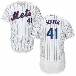 Mens Majestic New York Mets 41 Tom Seaver White Home Flex Base Authentic Collection MLB Jersey