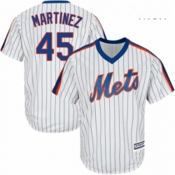 Mens Majestic New York Mets 45 Pedro Martinez Replica White Alternate Cool Base MLB Jersey 