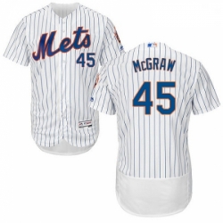 Mens Majestic New York Mets 45 Tug McGraw White Home Flex Base Authentic Collection MLB Jersey