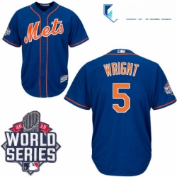 Mens Majestic New York Mets 5 David Wright Replica Royal Blue Alternate Home Cool Base 2015 World Series MLB Jersey