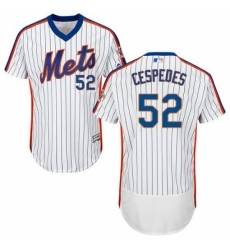 Mens Majestic New York Mets 52 Yoenis Cespedes White Alternate Flex Base Authentic Collection MLB Jersey