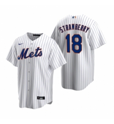 Mens Nike New York Mets 18 Darryl Strawberry White 2020 Home Stitched Baseball Jerse