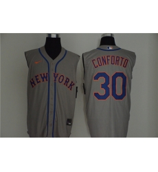 Mets 30 Michael Conforto Gray Nike Cool Base Sleeveless Jersey