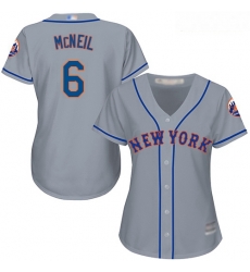 Mets #6 Jeff McNeil Grey Road Women Stitched Baseball Jersey