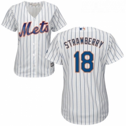 Womens Majestic New York Mets 18 Darryl Strawberry Replica White Home Cool Base MLB Jersey