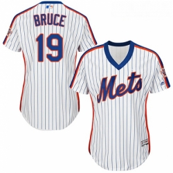 Womens Majestic New York Mets 19 Jay Bruce Authentic White Alternate Cool Base MLB Jersey 