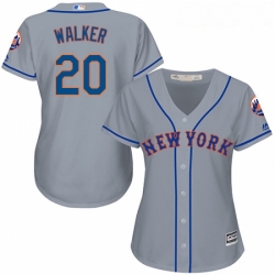 Womens Majestic New York Mets 20 Neil Walker Replica Grey Road Cool Base MLB Jersey