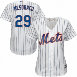 Womens Majestic New York Mets 29 Devin Mesoraco Authentic White Home Cool Base MLB Jersey 