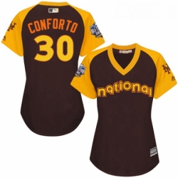 Womens Majestic New York Mets 30 Michael Conforto Authentic Brown 2016 All Star National League BP Cool Base MLB Jersey