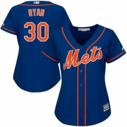 Womens Majestic New York Mets 30 Nolan Ryan Replica Royal Blue Alternate Home Cool Base MLB Jersey