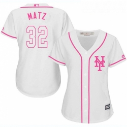 Womens Majestic New York Mets 32 Steven Matz Authentic White Fashion Cool Base MLB Jersey