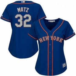 Womens Majestic New York Mets 32 Steven Matz Replica Royal Blue Alternate Road Cool Base MLB Jersey