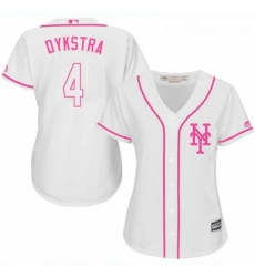 Womens Majestic New York Mets 4 Lenny Dykstra Replica White Fashion Cool Base MLB Jersey