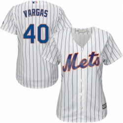 Womens Majestic New York Mets 40 Jason Vargas Authentic White Home Cool Base MLB Jersey 