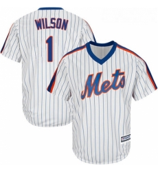 Youth Majestic New York Mets 1 Mookie Wilson Replica White Alternate Cool Base MLB Jersey