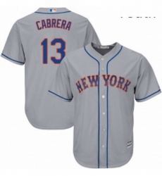 Youth Majestic New York Mets 13 Asdrubal Cabrera Replica Grey Road Cool Base MLB Jersey