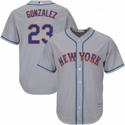 Youth Majestic New York Mets 23 Adrian Gonzalez Authentic Grey Road Cool Base MLB Jersey 