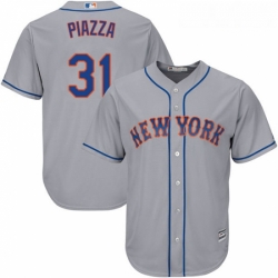 Youth Majestic New York Mets 31 Mike Piazza Authentic Grey Road Cool Base MLB Jersey