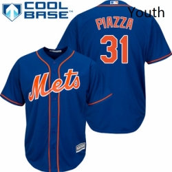 Youth Majestic New York Mets 31 Mike Piazza Authentic Royal Blue Alternate Home Cool Base MLB Jersey