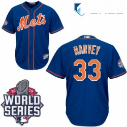 Youth Majestic New York Mets 33 Matt Harvey Replica Royal Blue Alternate Home Cool Base 2015 World Series MLB Jersey