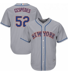 Youth Majestic New York Mets 52 Yoenis Cespedes Authentic Grey Road Cool Base MLB Jersey