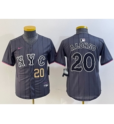 Youth New York Mets 20 Pete Alonso Graphite 2024 City Connect Limited Stitched Baseball Jersey