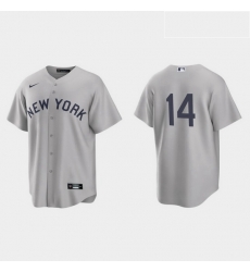 Men New York Yankees 14 Tyler Wade Men Nike Gray 2021 Field of Dreams Game MLB Jersey