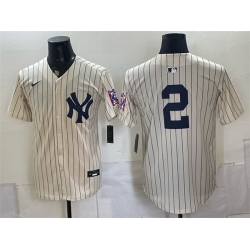 Men New York Yankees  2 Derek Jeter Cream 2026 Field of Dreams Stadium Stitched Baseball Jersey