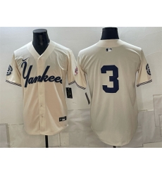 Men New York Yankees  3 Babe Ruth Cream Limited Stitched Baseball Jersey