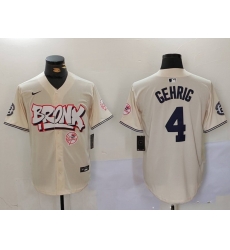 Men New York Yankees 4  Lou Gehrig The Bronx Graffiti V2 Vapor Limited Stitched Baseball Jersey 3