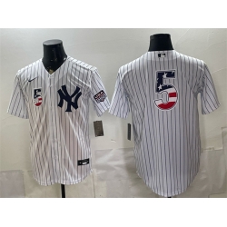 Men New York Yankees  5 Joe DiMaggio White 2026 USA 250 Fourth of July Home Stadium Stitched Baseball Jersey