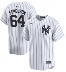 Men New York Yankees 64 Derek Jeter White 2024 Home Limited Cool Base Stitched Baseball Jersey