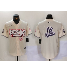 Men New York Yankees Blank Cream The Bronx Graffiti V2 Vapor Limited Stitched Baseball Jersey 12