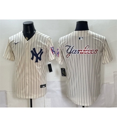 Men New York Yankees Team Big Logo Cream 2026 Field of Dreams Stadium Stitched Baseball Jerseys Men New York Yankees Team Big Logo Cream 2026 Field of Dreams Stadium Stitched Baseball Jerseys