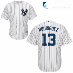 Mens Majestic New York Yankees 13 Alex Rodriguez Replica White Home MLB Jersey