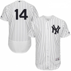 Mens Majestic New York Yankees 14 Brian Roberts White Home Flex Base Authentic Collection MLB Jersey