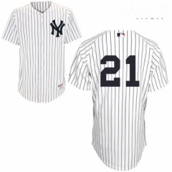 Mens Majestic New York Yankees 21 Paul ONeill Authentic White Cooperstown MLB Jersey