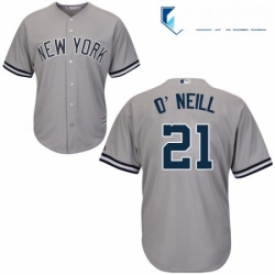 Mens Majestic New York Yankees 21 Paul ONeill Replica Grey Road MLB Jersey