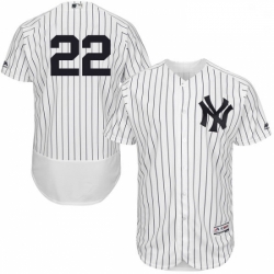 Mens Majestic New York Yankees 22 Jacoby Ellsbury White Home Flex Base Authentic Collection MLB Jersey