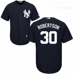 Mens Majestic New York Yankees 30 David Robertson Replica Navy Blue Alternate MLB Jersey 