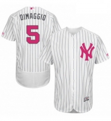 Mens Majestic New York Yankees 5 Joe DiMaggio Authentic White 2016 Mothers Day Fashion Flex Base MLB Jersey