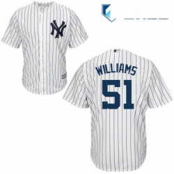 Mens Majestic New York Yankees 51 Bernie Williams Replica White Home MLB Jersey