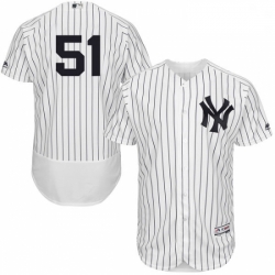 Mens Majestic New York Yankees 51 Bernie Williams White Home Flex Base Authentic Collection MLB Jersey