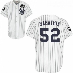 Mens Majestic New York Yankees 52 CC Sabathia Replica White GMS The Boss MLB Jersey