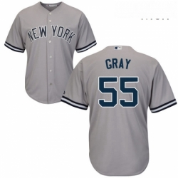 Mens Majestic New York Yankees 55 Sonny Gray Replica Grey Road MLB Jersey 