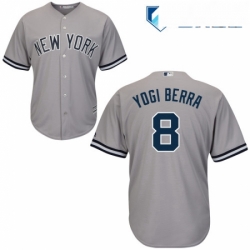 Mens Majestic New York Yankees 8 Yogi Berra Replica Grey Road MLB Jersey