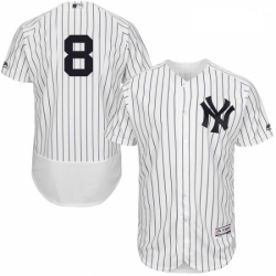 Mens Majestic New York Yankees 8 Yogi Berra White Home Flex Base Authentic Collection MLB Jersey