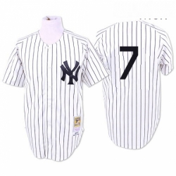 Mens Mitchell and Ness 1951 New York Yankees 7 Mickey Mantle Authentic White Throwback MLB Jersey