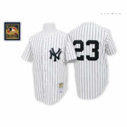 Mens Mitchell and Ness New York Yankees 23 Don Mattingly Authentic White Throwback MLB Jersey