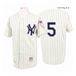 Mens Mitchell and Ness New York Yankees 5 Joe DiMaggio Replica White Throwback MLB Jersey